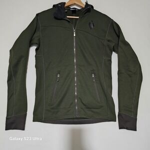 Black Diamond Crag Hoody Jacket Polartec Green Full Zip Hiking Outdoors Men's XS